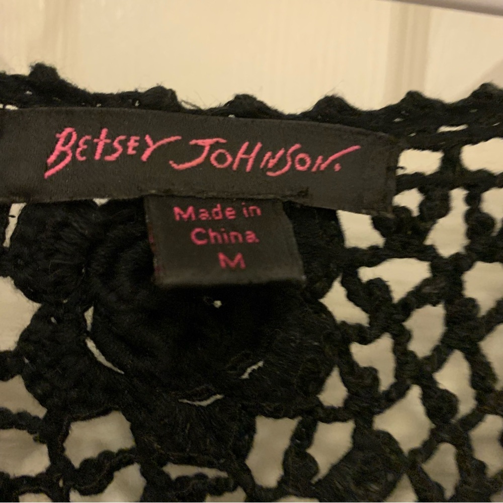 Betsey Johnson Black Crochet Mini Dress - Picture 5 of 5